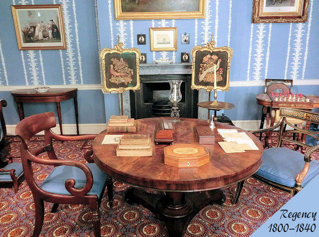 リージェンシー様式のアンティーク家具の部屋